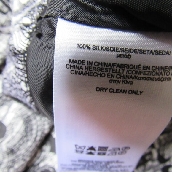 Brooks Brothers Women's Silk Floral Pleated A-Line Flare Skirt,White/Black - Picture 4 of 7